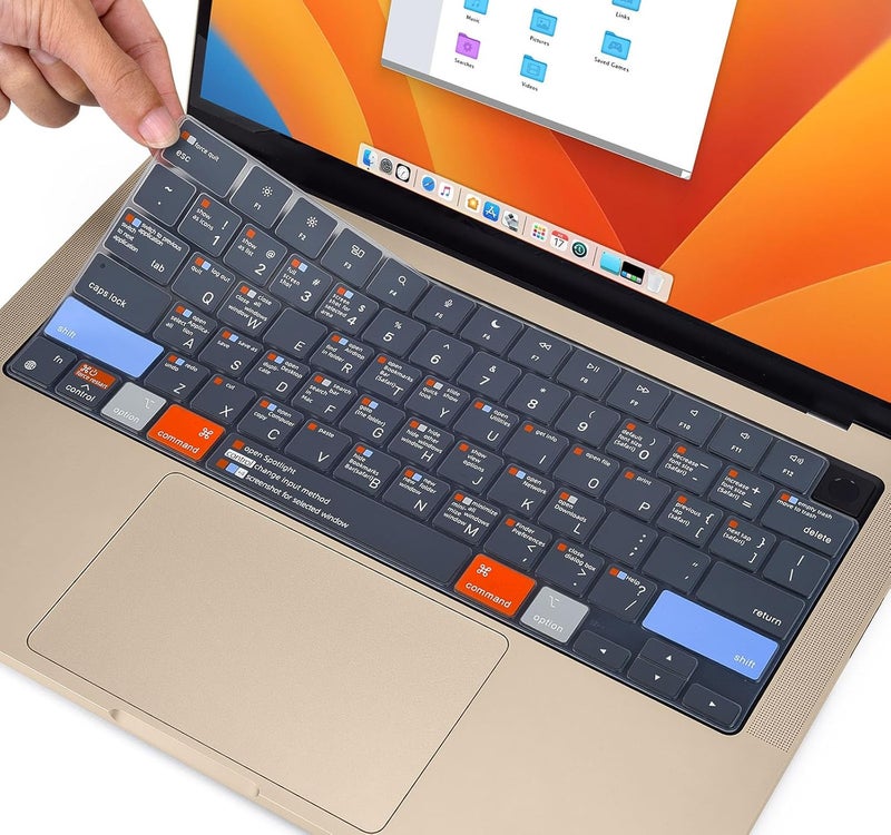 imComor MacBook Shortcut Keyboard Cover for 2025 MacBook Air 15" M4 A3241 M3 A3114 M2 A2941/Air 13.6 M4 A3240 M3 A3113 M2 A2681, MacBook Pro 14" 16" M5/M4/M3/M2/M1 A3112 A3401 A3185 A3186 A3403 Protector Skin - Image 1